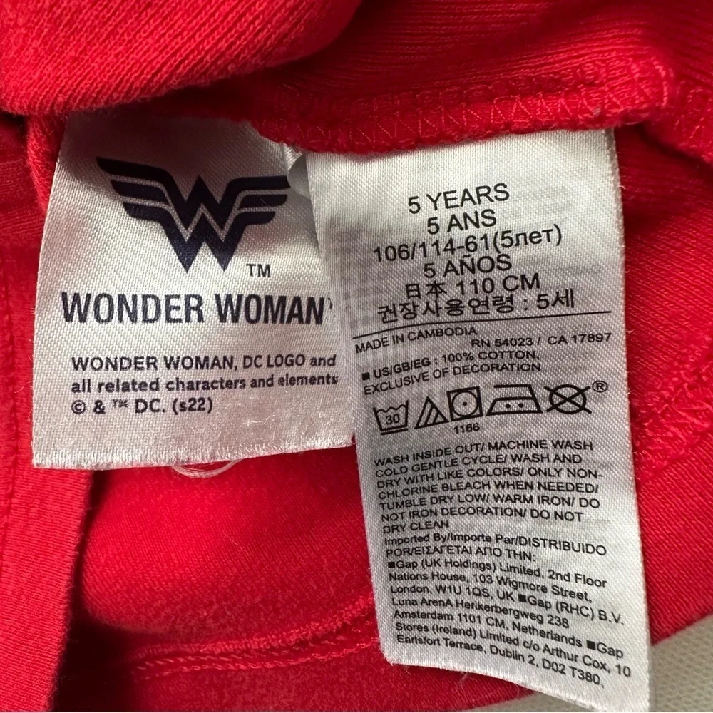 GAP Girls Wonder Woman Pajama Set Size 5 Years